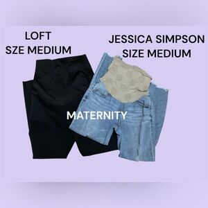 2 PACK WOMENS MATERNITY PANTS SIZE MEDIUM VERY GENTLY WORN